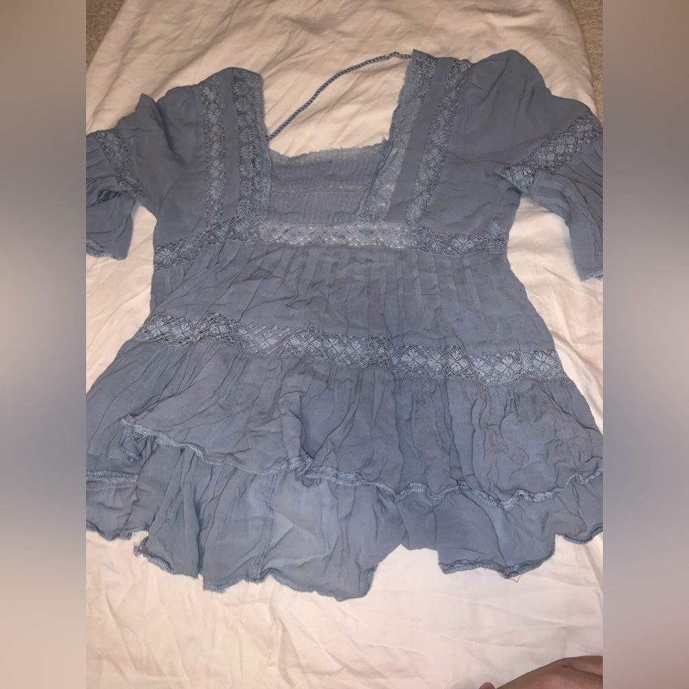 Free people open back blouse